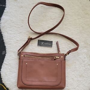 INC International Concepts Brown Crossbody Bag with Adjustable Strap